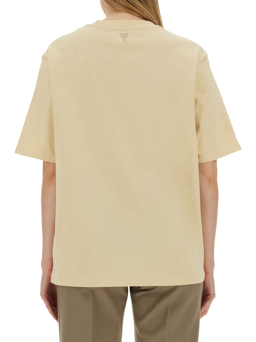 AMI PARIS T-SHIRT IN JERSEY DI COTONE CON LOGO