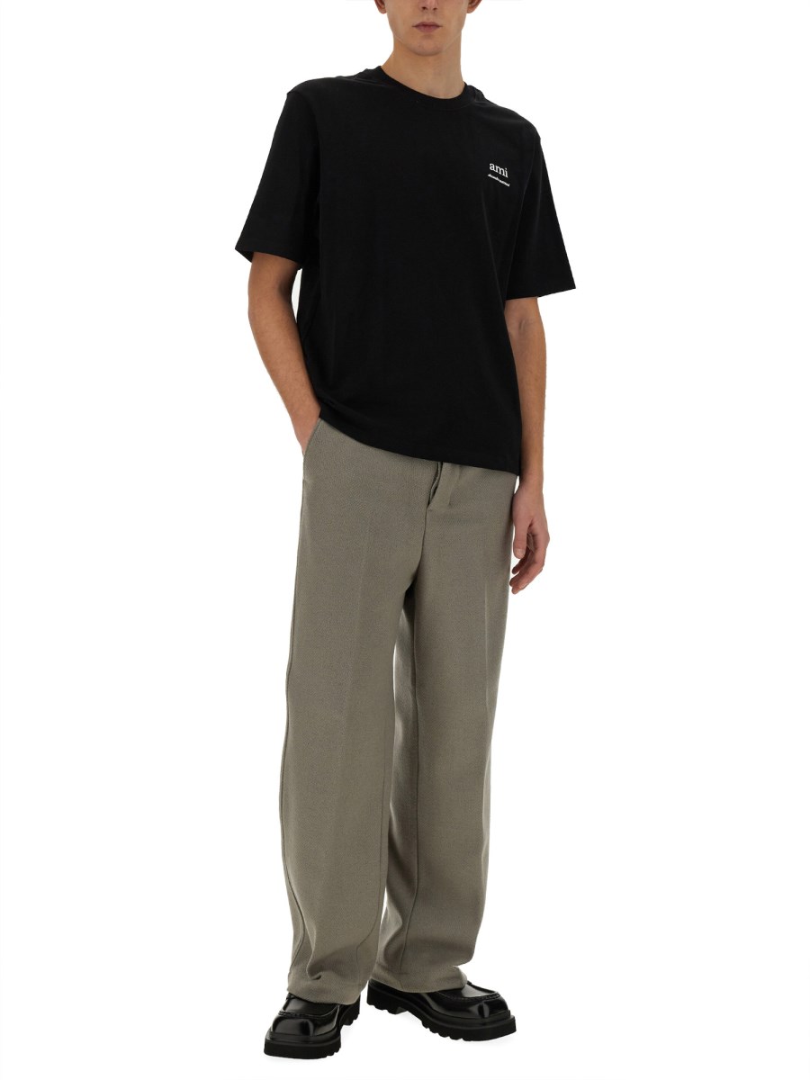 AMI PARIS T-SHIRT IN JERSEY DI COTONE CON LOGO