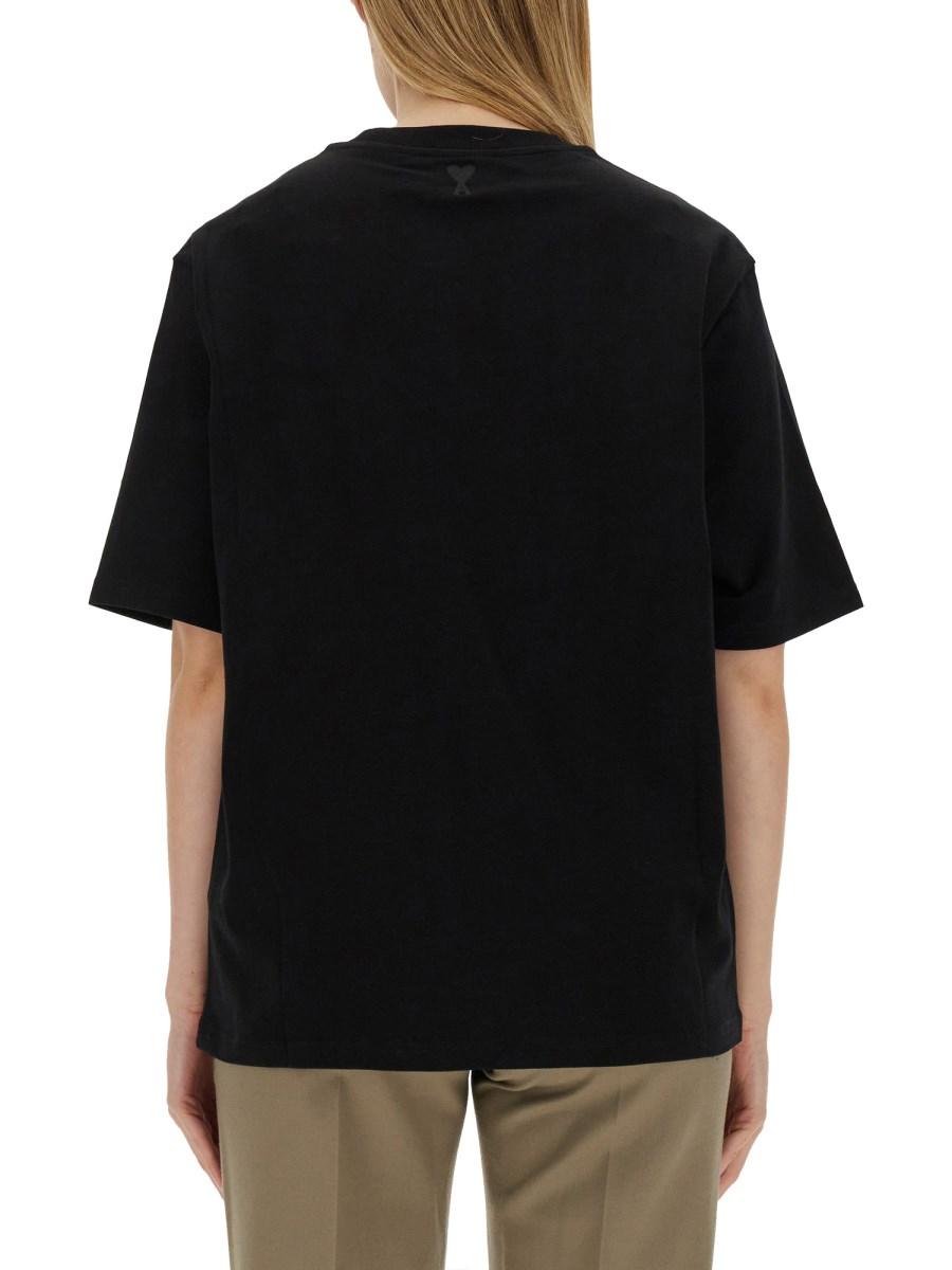 AMI PARIS T-SHIRT IN JERSEY DI COTONE CON LOGO