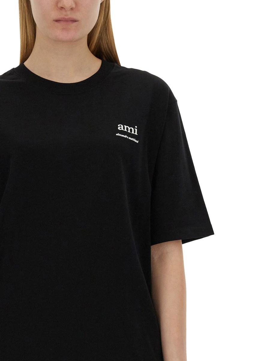 AMI PARIS T-SHIRT IN JERSEY DI COTONE CON LOGO