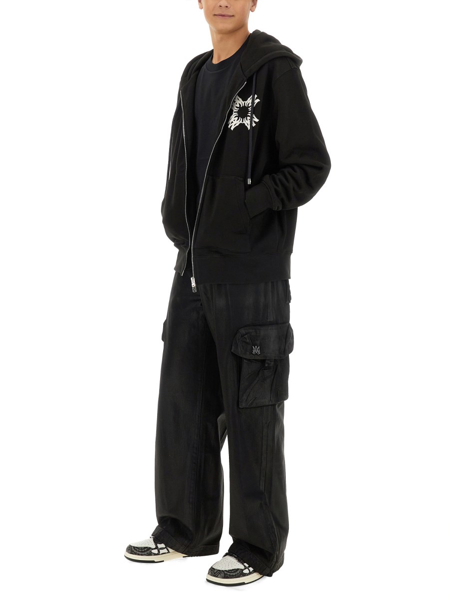 AMIRI FELPA IN COTONE CON CAPPUCCIO