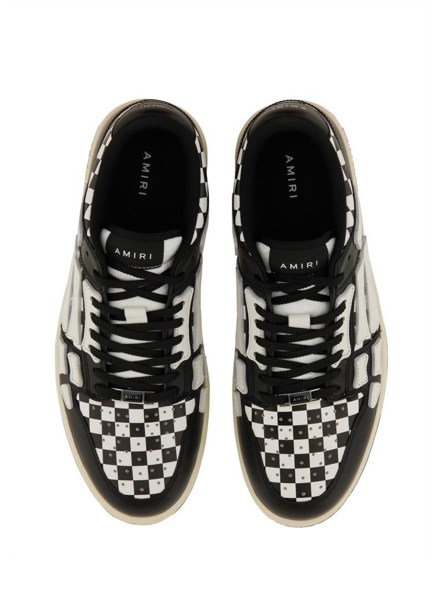 AMIRI SNEAKER SKEL IN PELLE CON MOTIVO CHECK