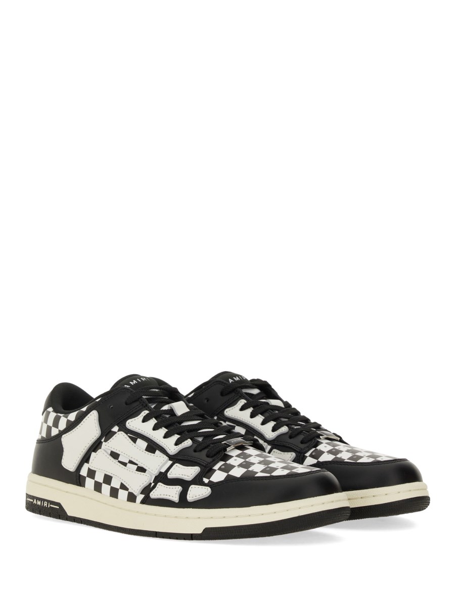 AMIRI SNEAKER SKEL IN PELLE CON MOTIVO CHECK
