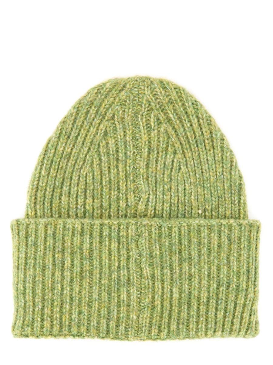 AMISH CAPPELLO BEANIE IN MISTO LANA CON LOGO