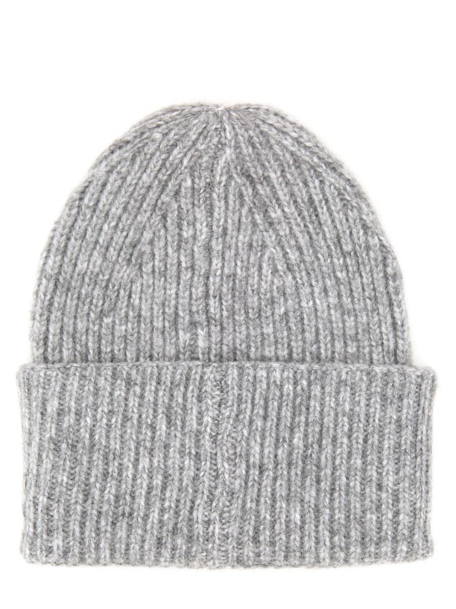 AMISH CAPPELLO BEANIE IN MISTO LANA CON LOGO