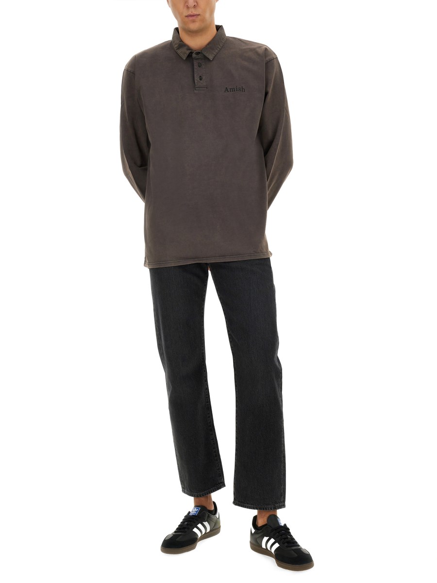 AMISH POLO IN COTONE CON LOGO