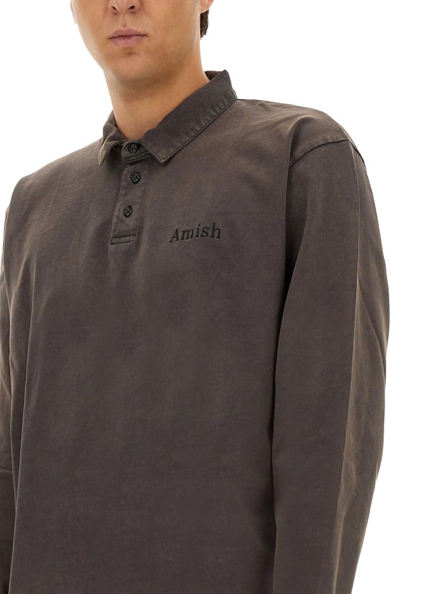 AMISH POLO IN COTONE CON LOGO