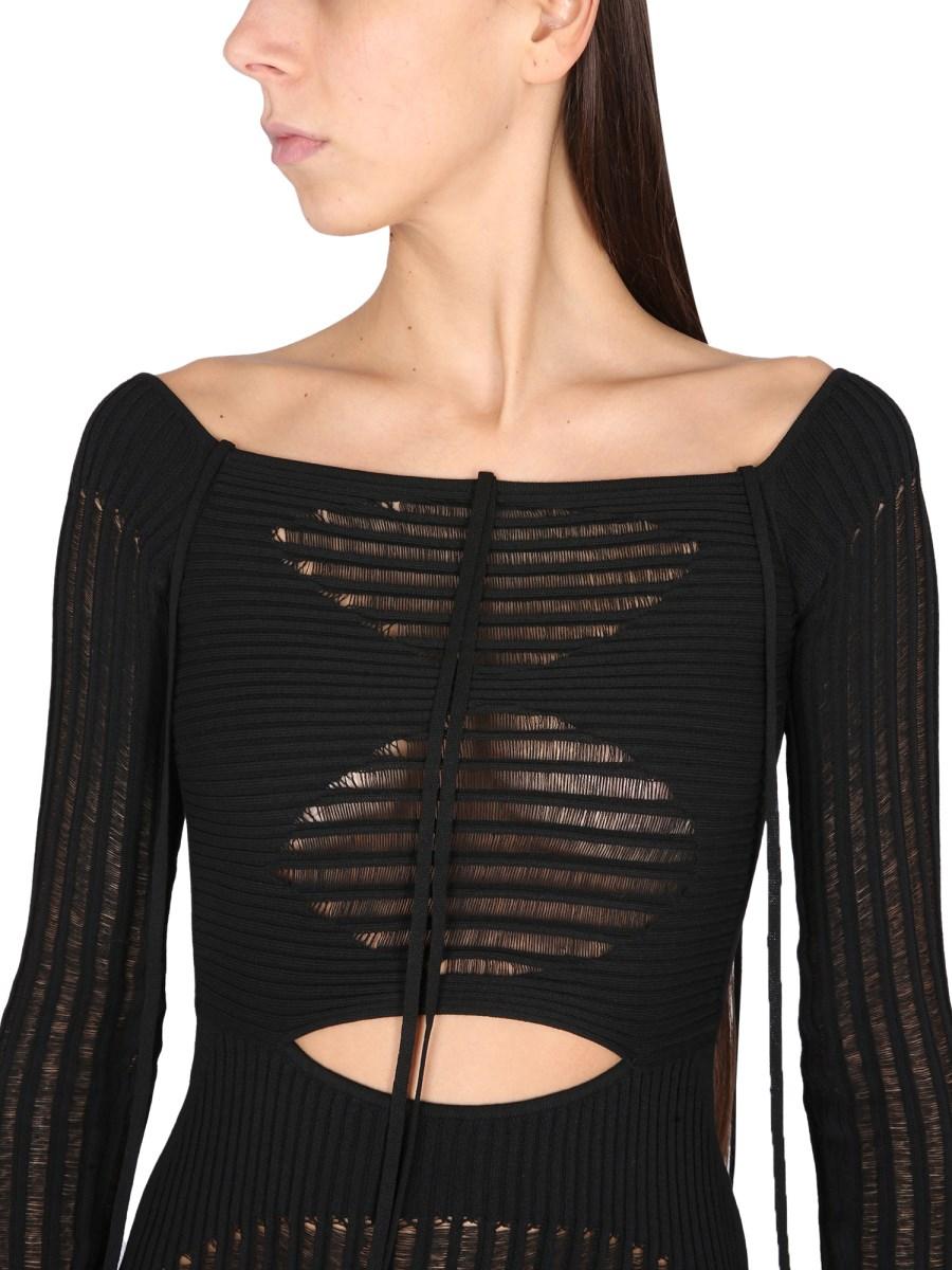 ANDREADAMO ABITO MINI IN MAGLIA A COSTINE