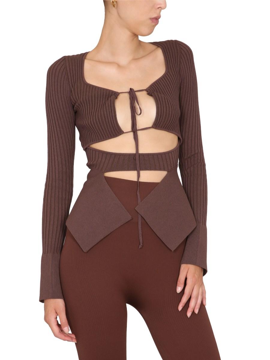 ANDREADAMO TOP A COSTE CON DETTAGLI CUT-OUT