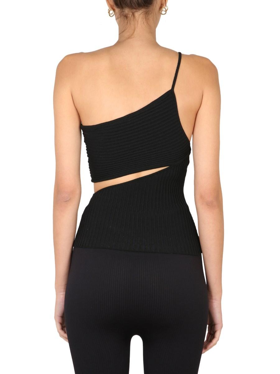 ANDREADAMO TOP MONOSPALLA CON DETTAGLI CUT OUT