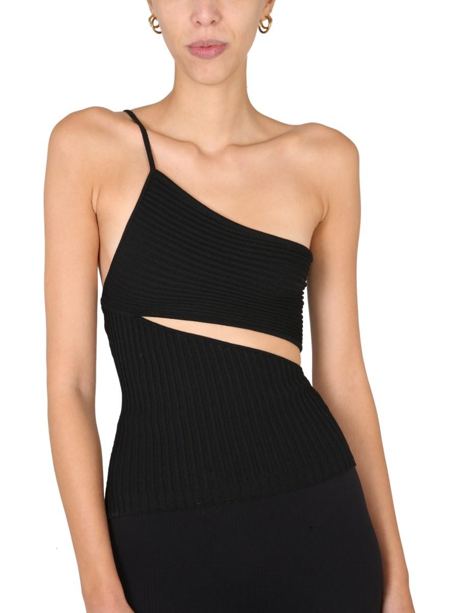 ANDREADAMO TOP MONOSPALLA CON DETTAGLI CUT OUT