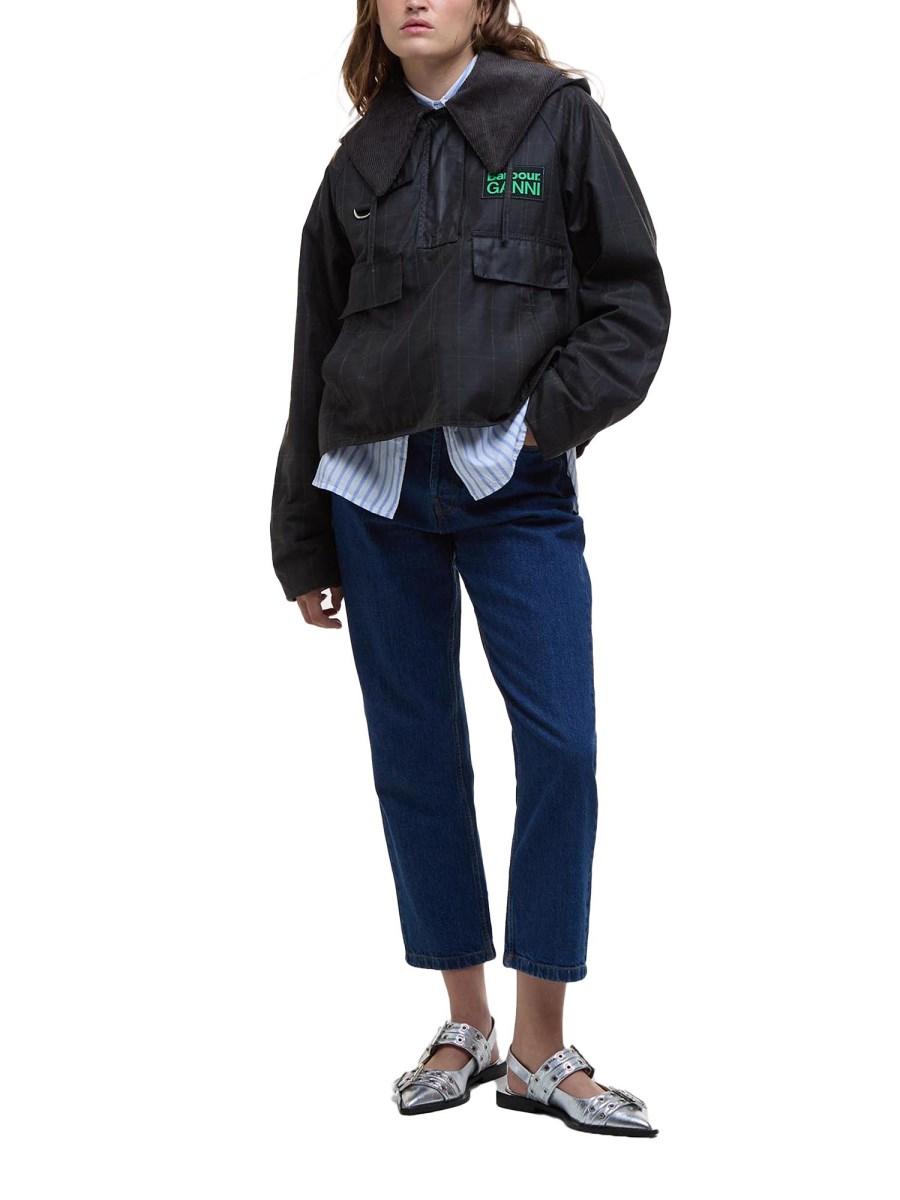 BARBOUR X GANNI ANORAK SMOCK BARBOUR X GANNI IN COTONE CERATO