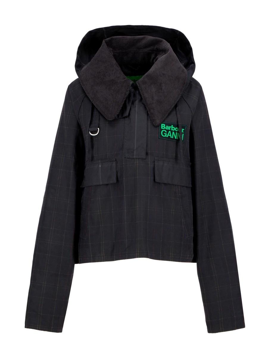 BARBOUR X GANNI ANORAK SMOCK BARBOUR X GANNI IN COTONE CERATO