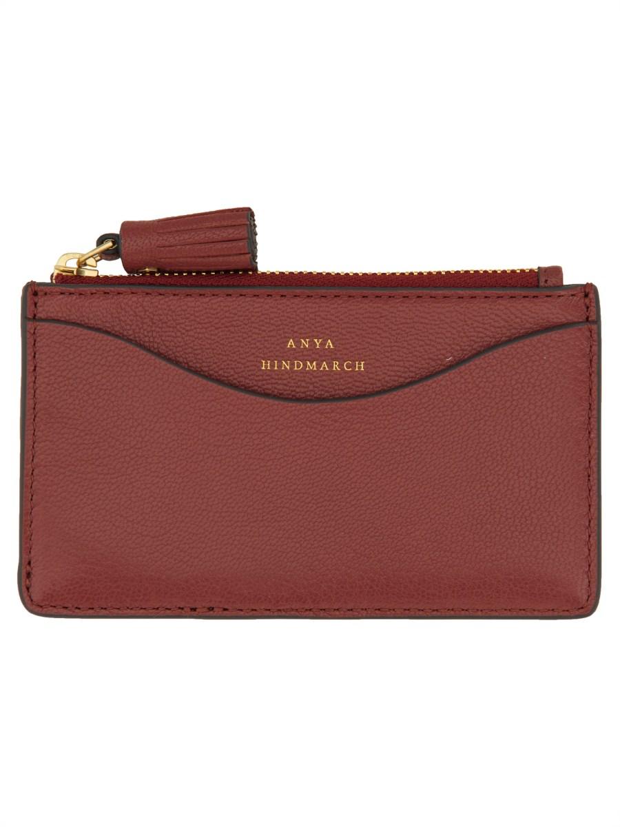 ANYA HINDMARCH PORTACARTE "EYES" IN PELLE CON ZIP