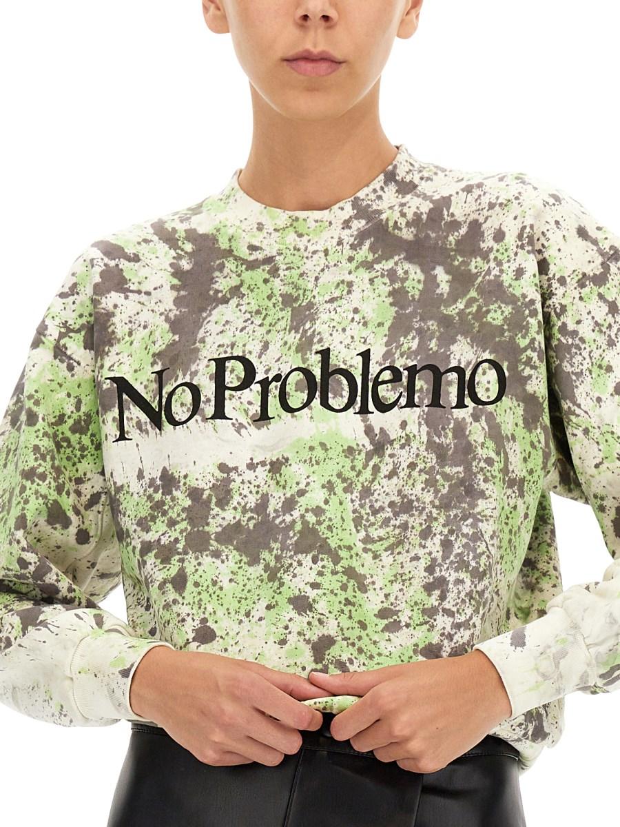 ARIES FELPA IN COTONE CON STAMPA NO PROBLEMO