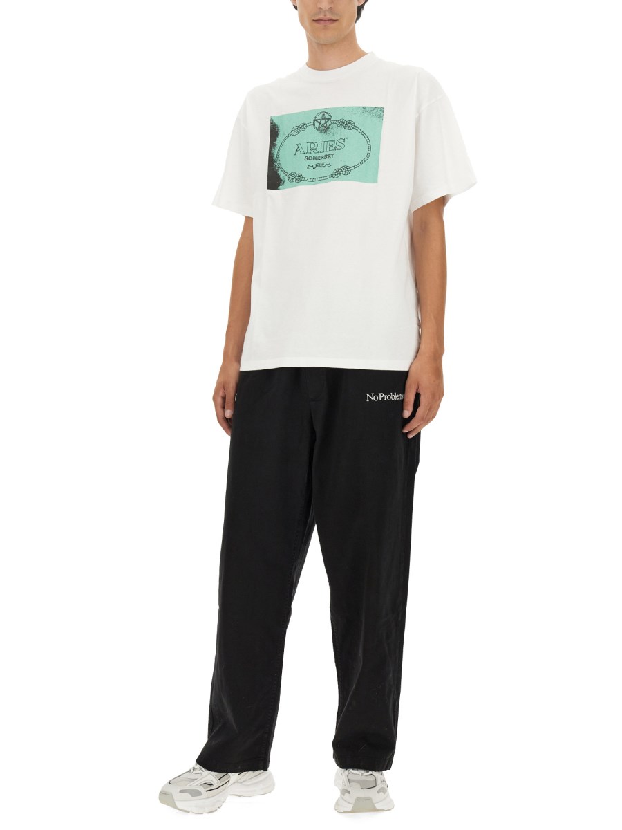 ARIES T-SHIRT IN JERSEY DI COTONE CON LOGO