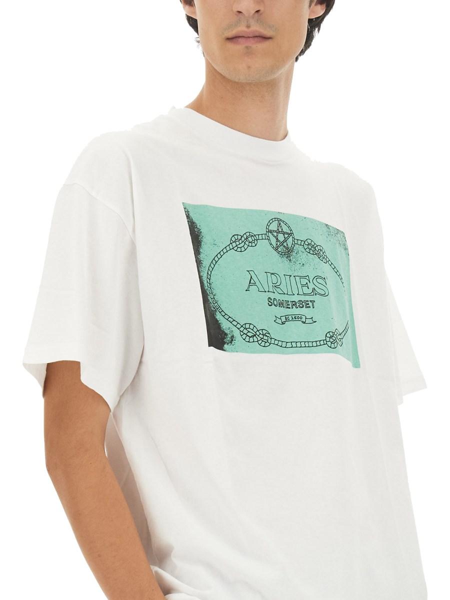 ARIES T-SHIRT IN JERSEY DI COTONE CON LOGO