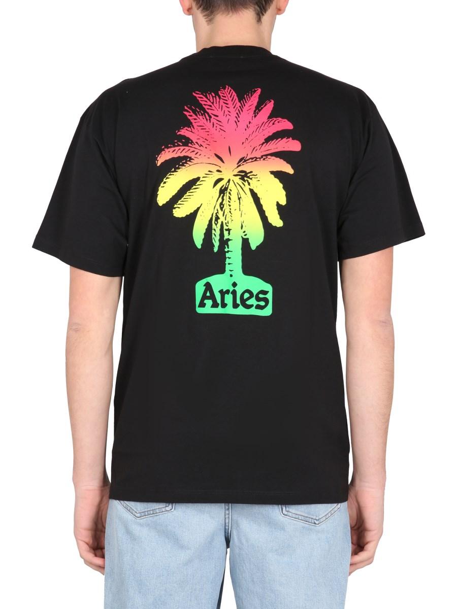 ARIES T-SHIRT IN JERSEY DI COTONE CON STAMPA LOGO