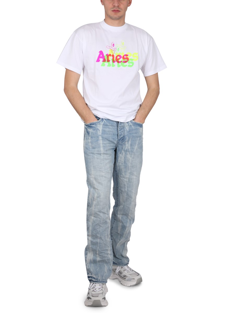 ARIES T-SHIRT TRIPPY AYE DUCK IN COTONE