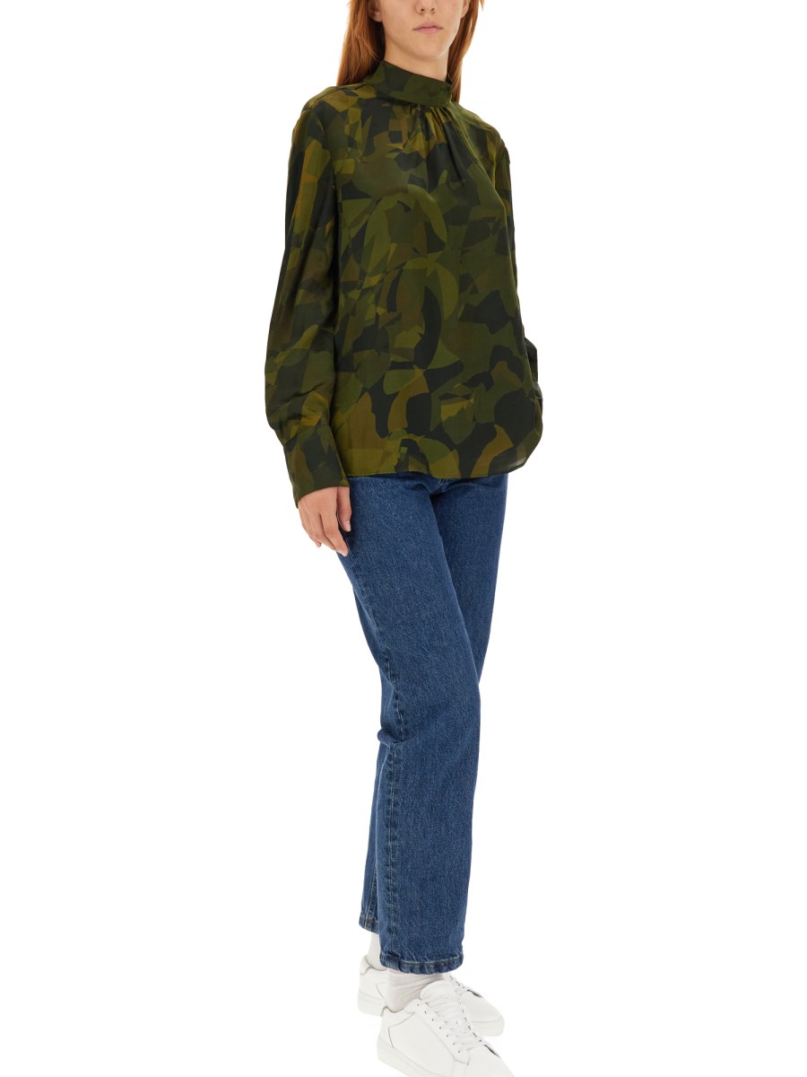 ASPESI BLUSA IN CREPE CON STAMPA