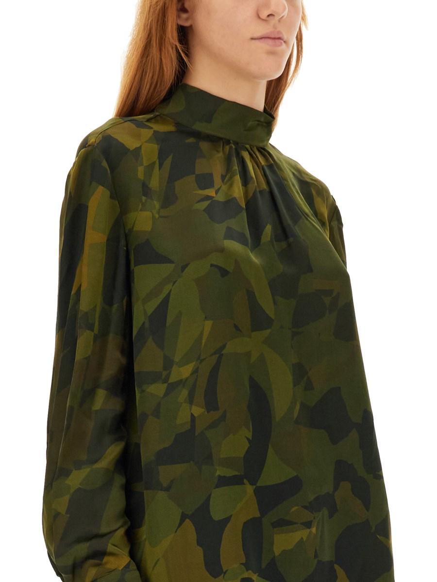 ASPESI BLUSA IN CREPE CON STAMPA