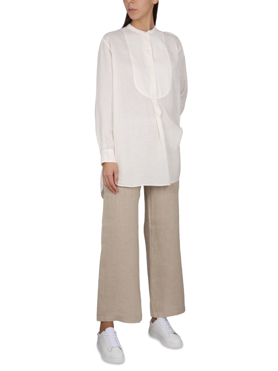 ASPESI CAMICIA A TUNICA IN TWILL DI LINO