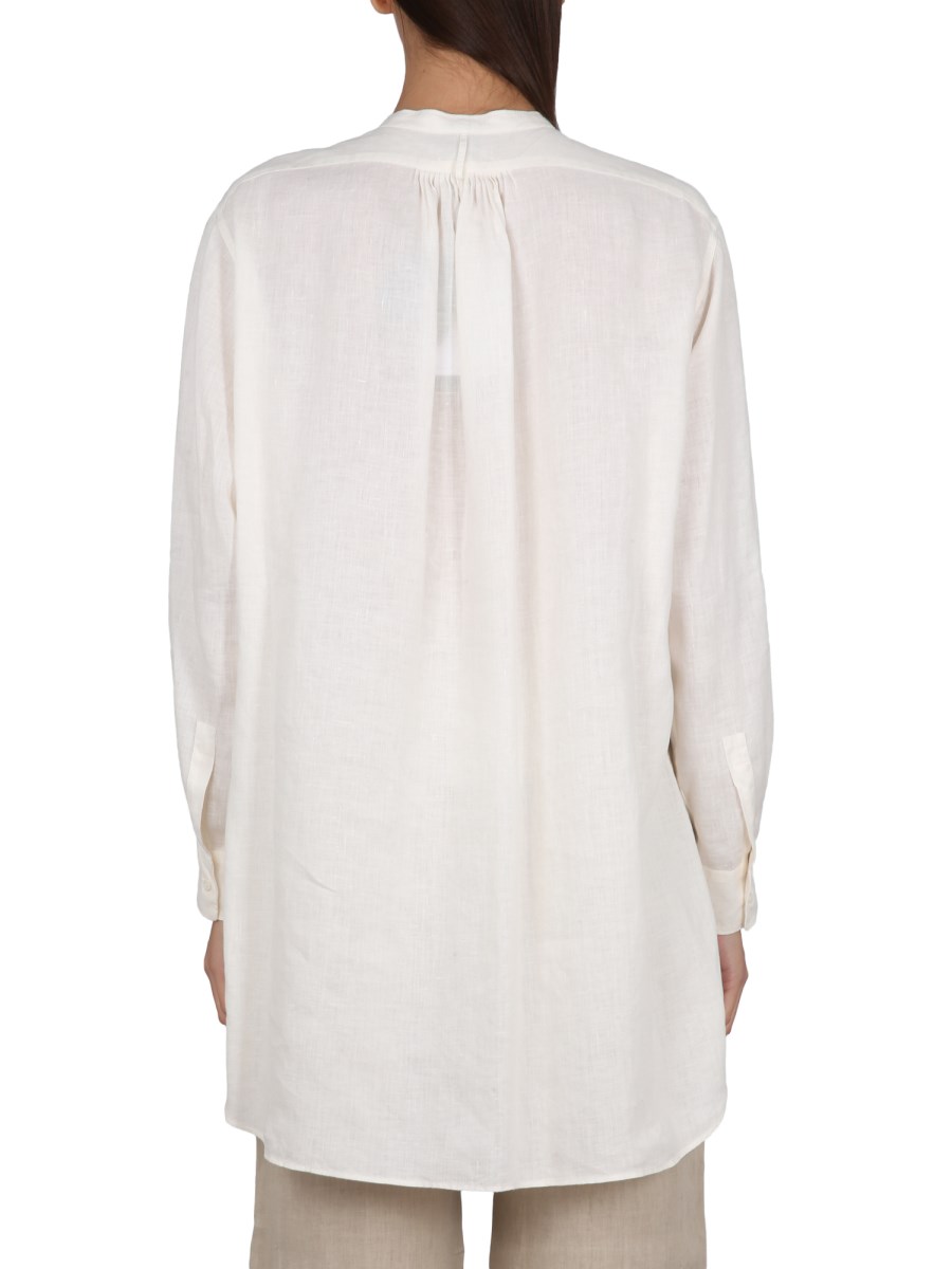 ASPESI CAMICIA A TUNICA IN TWILL DI LINO