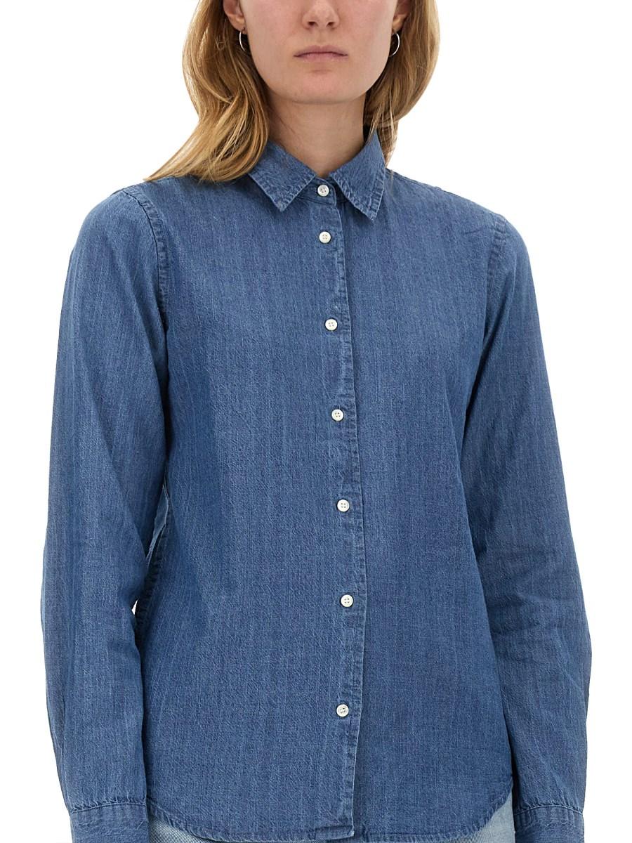 ASPESI CAMICIA REGULAR FIT IN DENIM DI COTONE