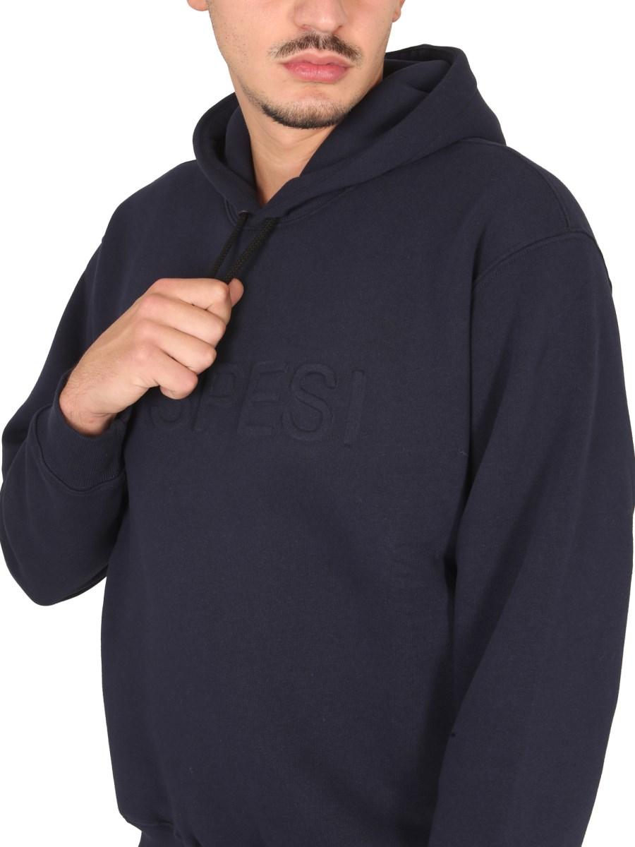 ASPESI FELPA CON LOGO E CAPPUCCIO