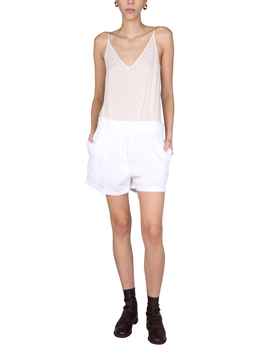 ASPESI SHORTS WIDE LEG IN LINO