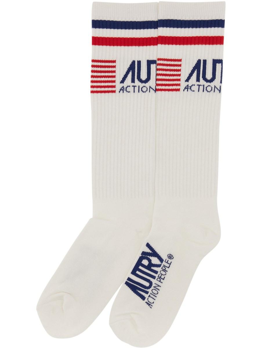 AUTRY CALZINO IN COTONE CON LOGO
