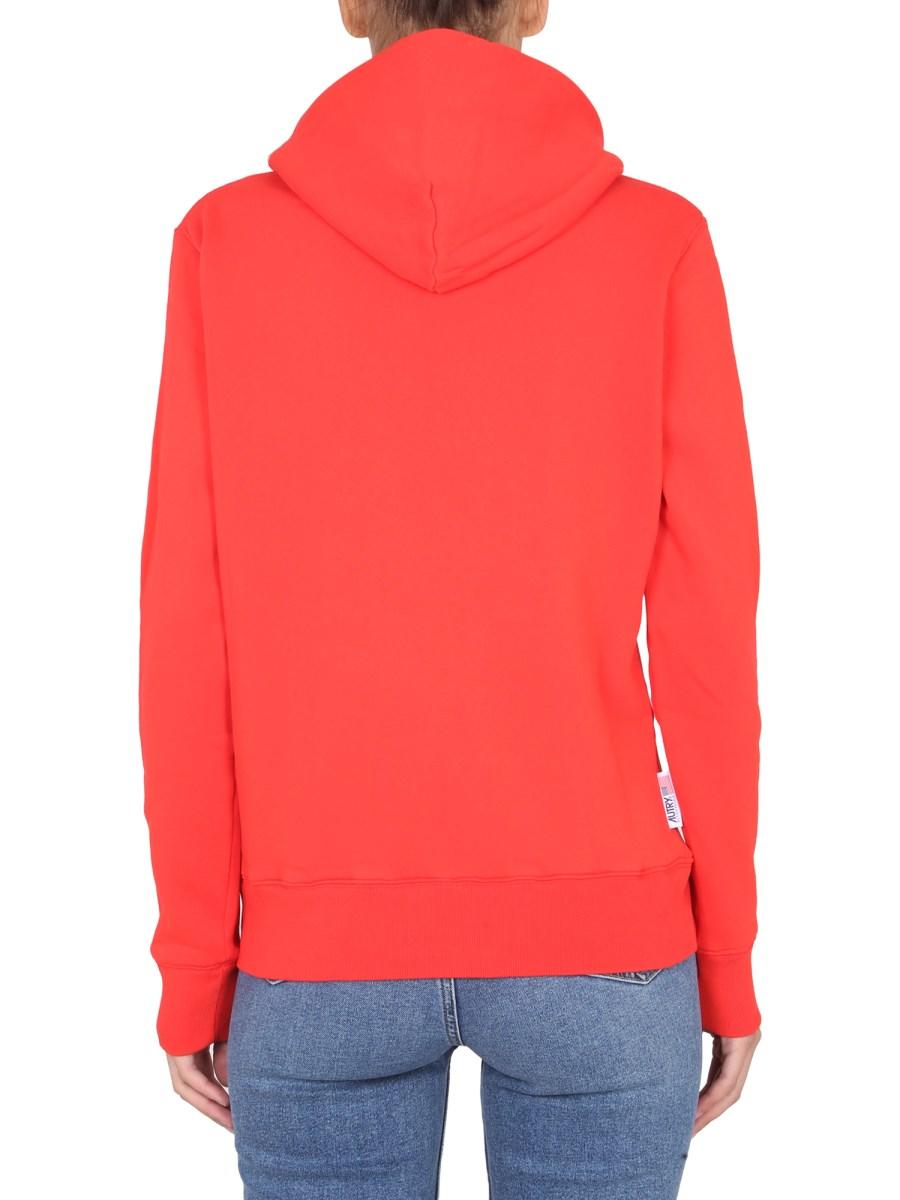 AUTRY FELPA CON CAPPUCCIO IN COTONE CON LOGO