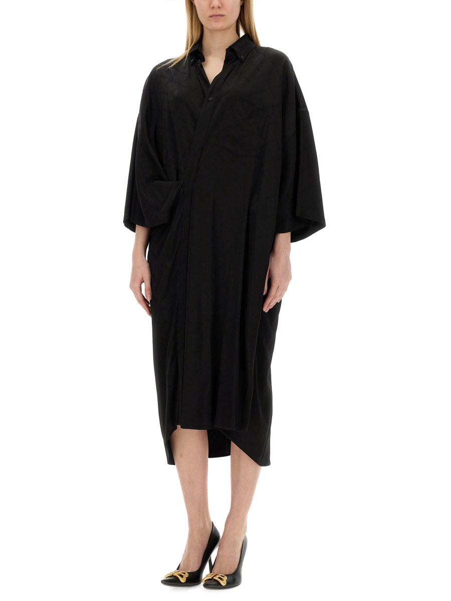 BALENCIAGA ABITO MIDI IN VISCOSA