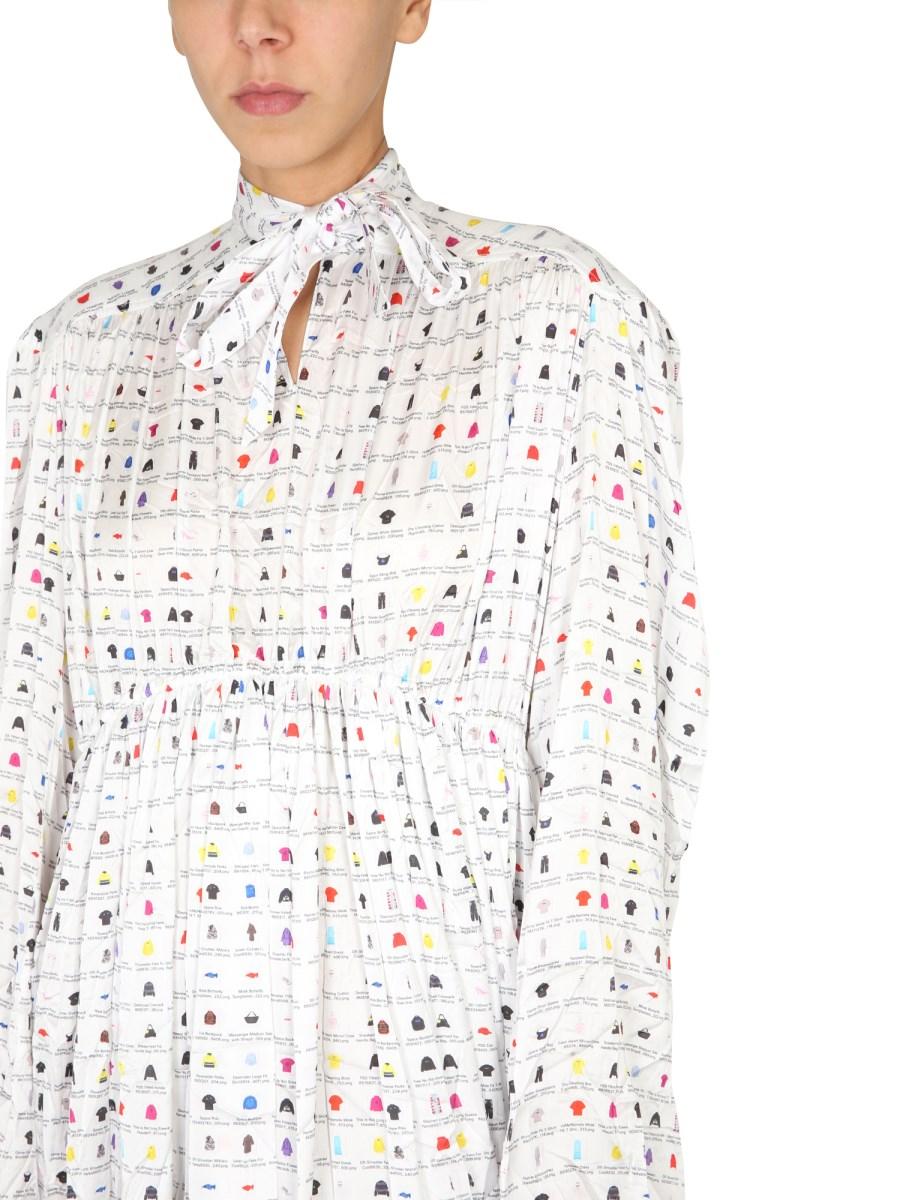 BALENCIAGA ABITO PAPER CRUSH FLORAL CON STAMPA