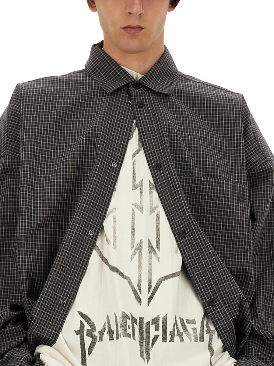 BALENCIAGA CAMICIA OUTERWEAR LARGE FIT IN COTONE