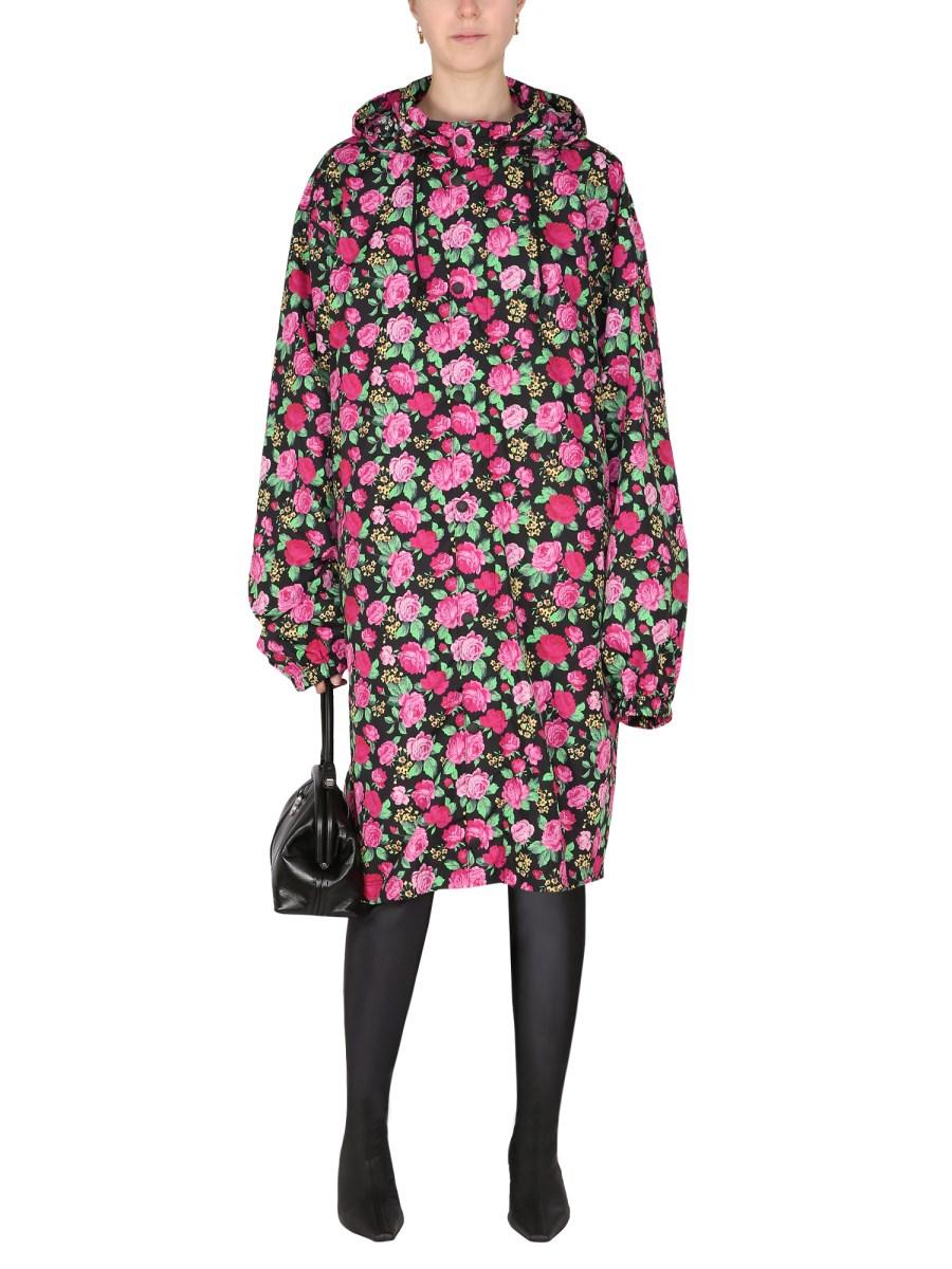 BALENCIAGA CAPPOTTO IN NYLON CON MOTIVO FLOREALE