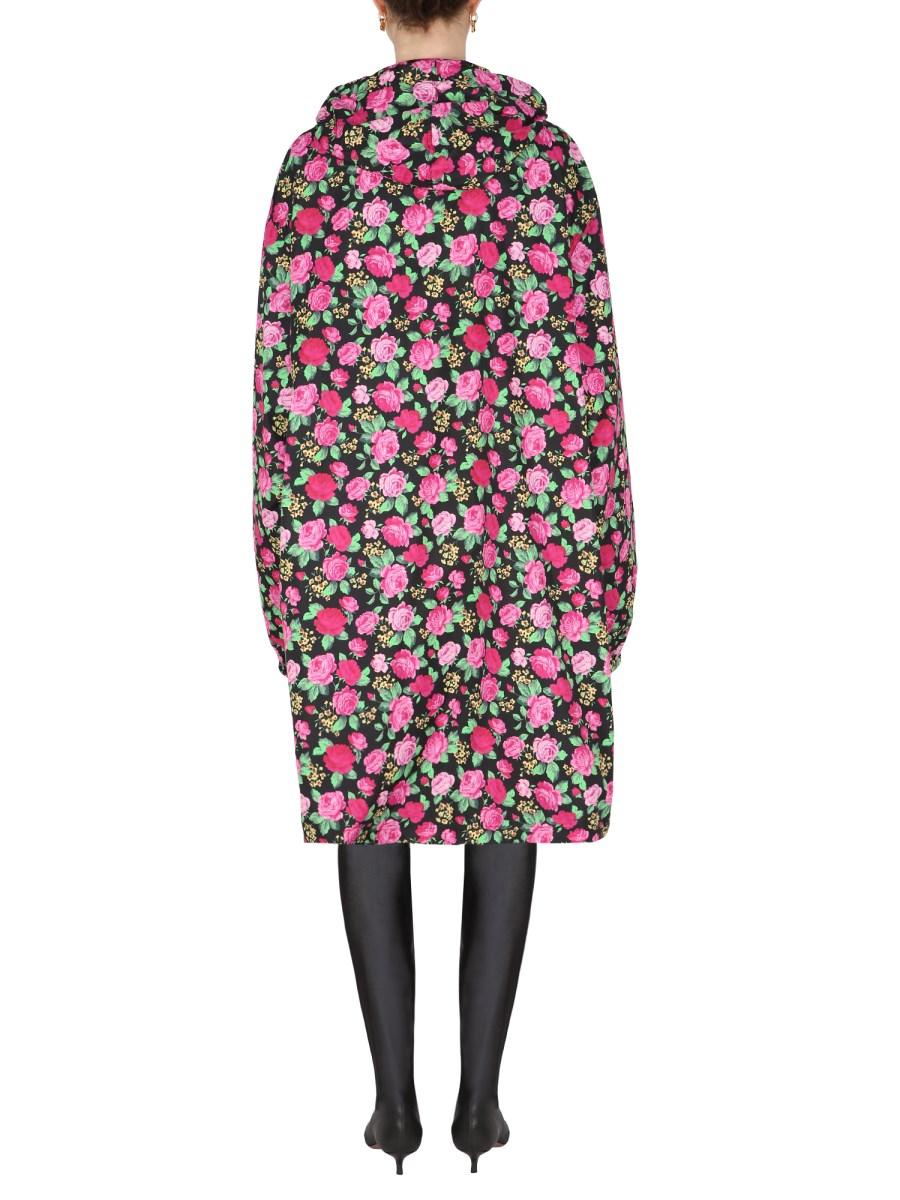 BALENCIAGA CAPPOTTO IN NYLON CON MOTIVO FLOREALE