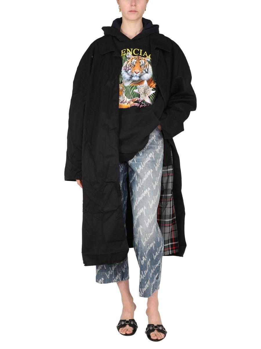 BALENCIAGA CARCOAT OVERSIZE IN TWILL DI COTONE