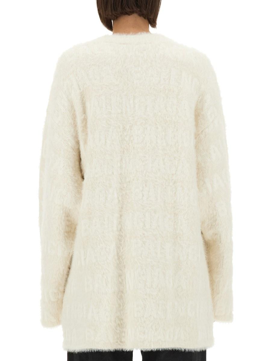BALENCIAGA CARDIGAN IN LANA CON SCOLLO A V