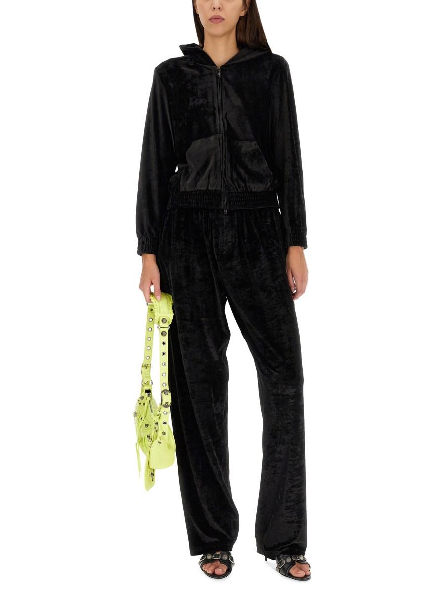 BALENCIAGA FELPA CON ZIP BB PARIS IN CINIGLIA