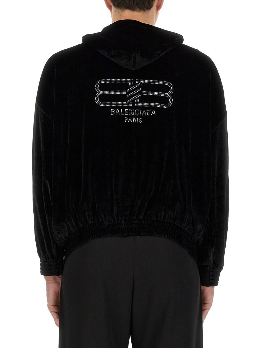 BALENCIAGA FELPA IN VELLUTO CON STRASS