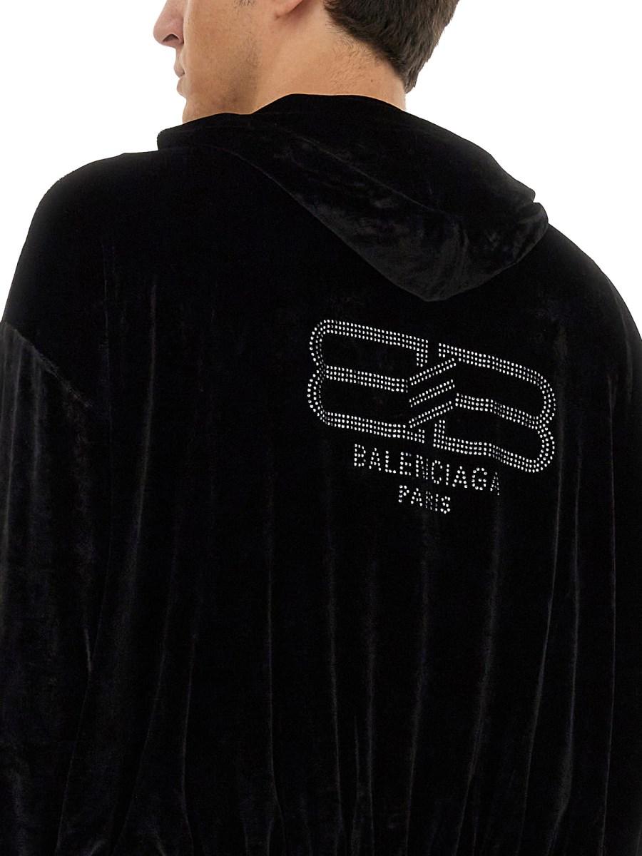 BALENCIAGA FELPA IN VELLUTO CON STRASS