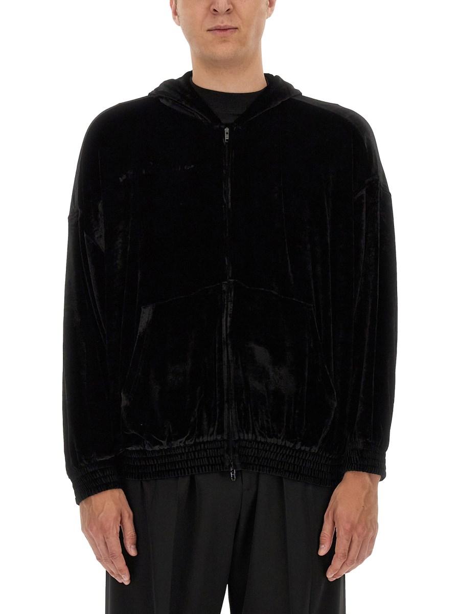 BALENCIAGA FELPA IN VELLUTO CON STRASS