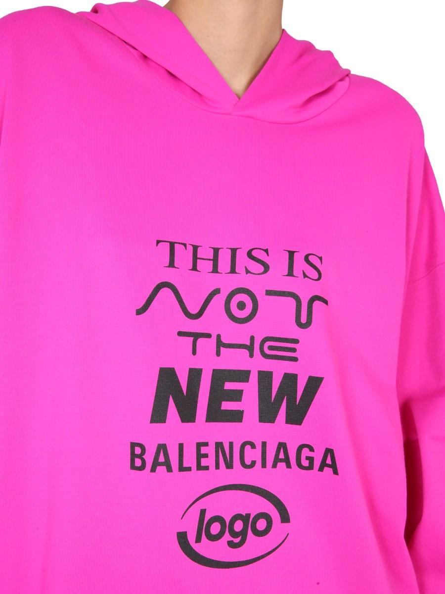 BALENCIAGA FELPA NEW LOGO IN COTONE