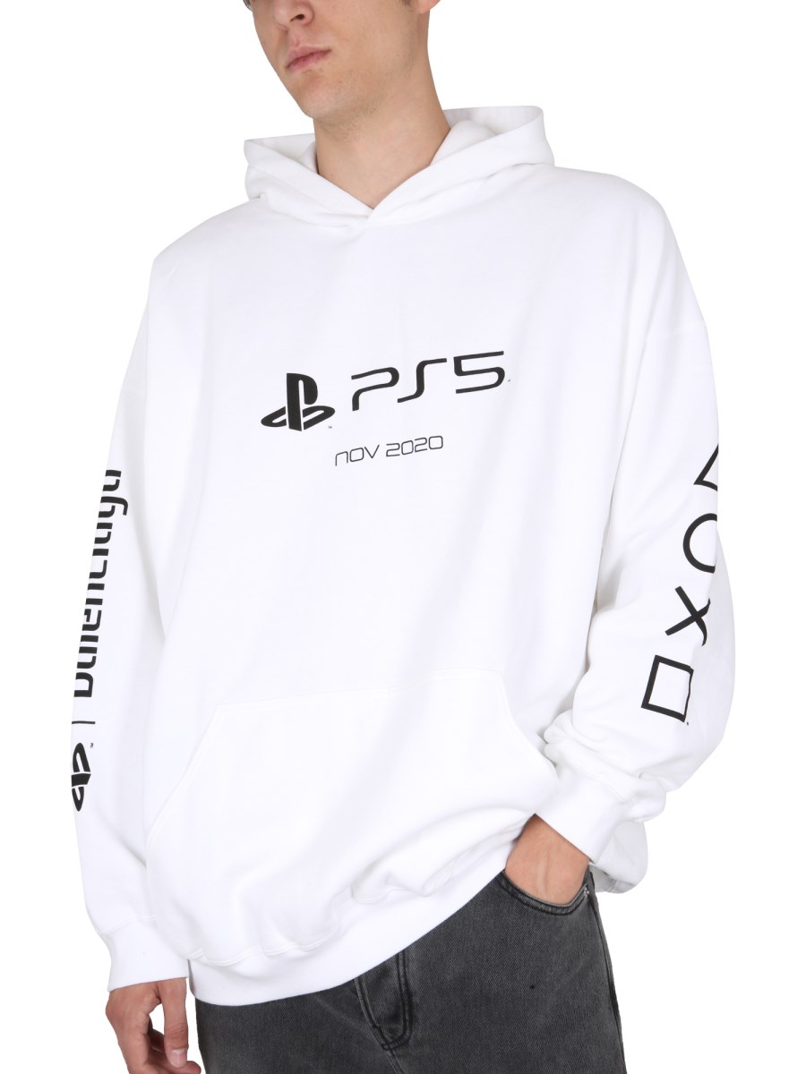 BALENCIAGA FELPA OVERSIZE IN COTONE CON LOGO "PS5"