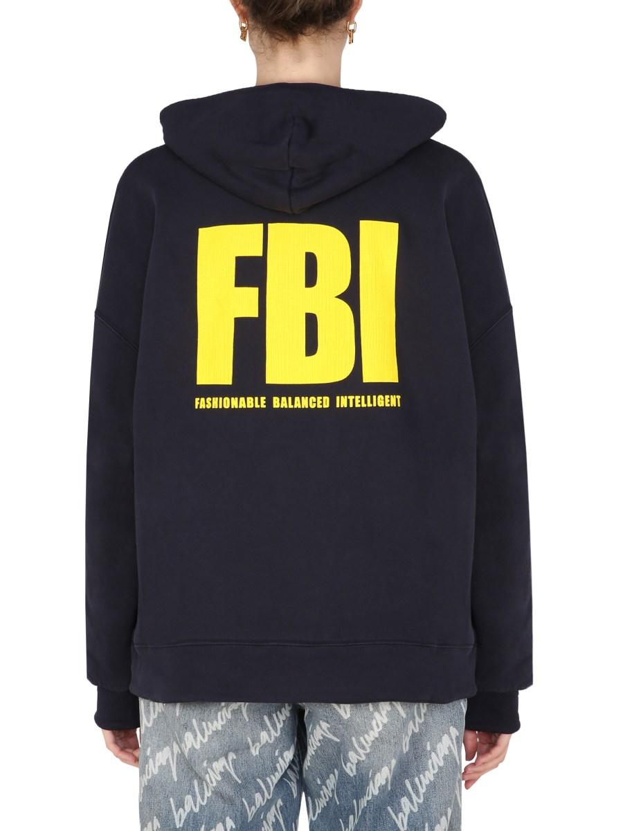 BALENCIAGA FELPA REVERSIBILE IN COTONE CON STAMPA