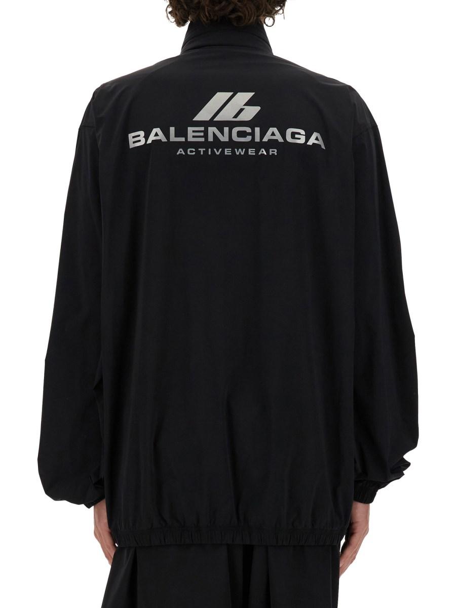 BALENCIAGA GIACCA CON LOGO E ZIP IN NYLON