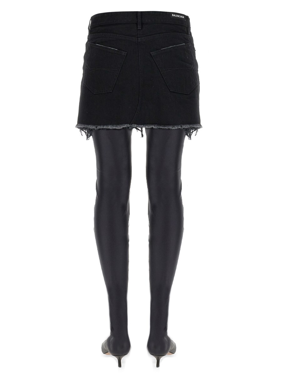 BALENCIAGA GONNA CUT-UP MINI IN DENIM GIAPPONESE