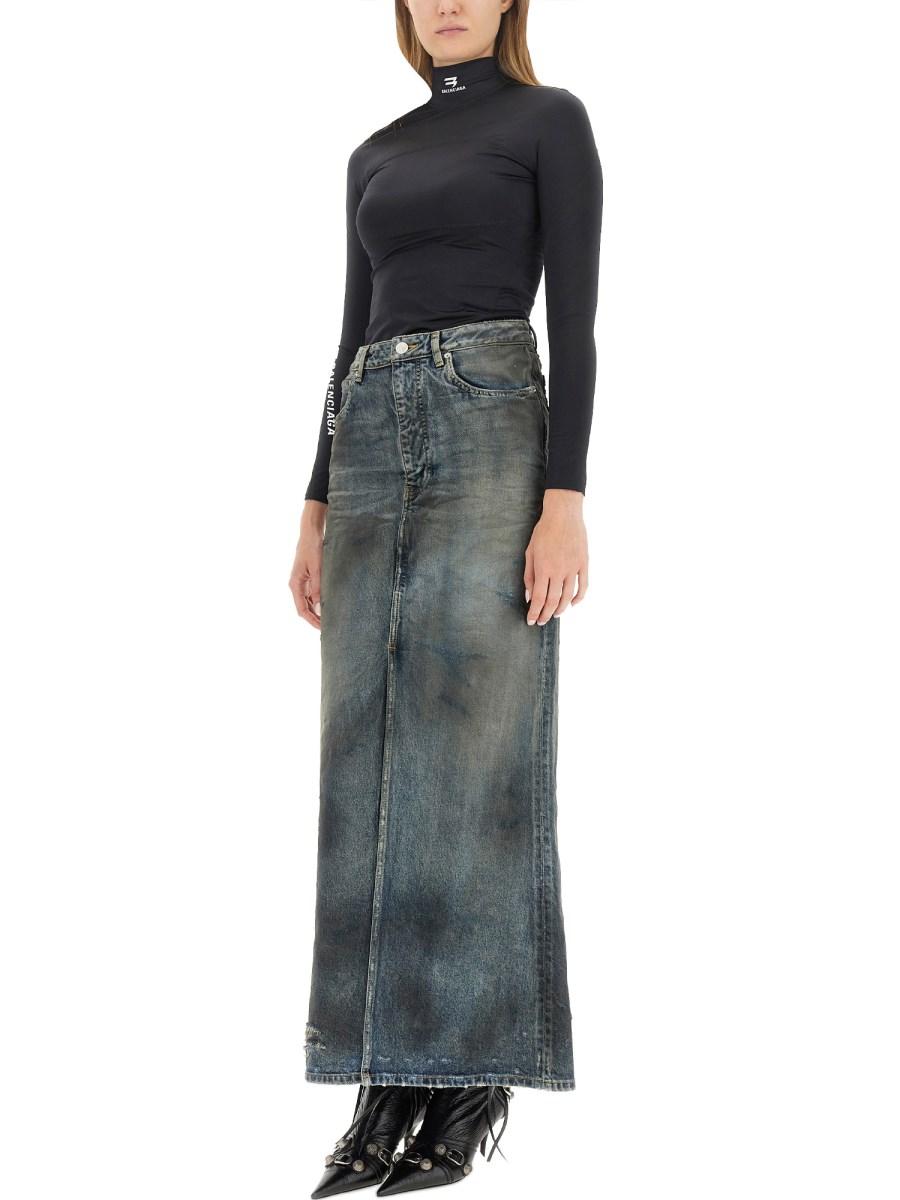 BALENCIAGA GONNA MAXI IN DENIM