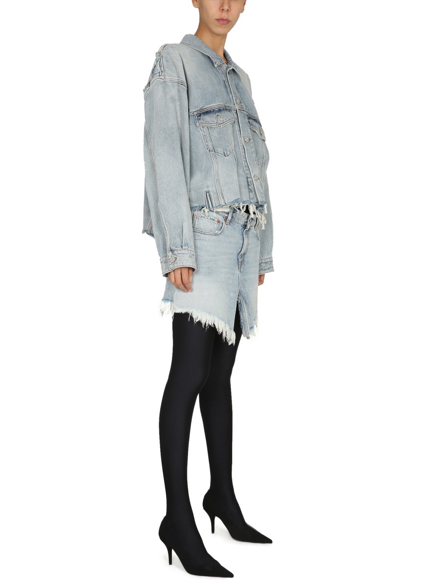 BALENCIAGA GONNA MINI IN DENIM DI COTONE